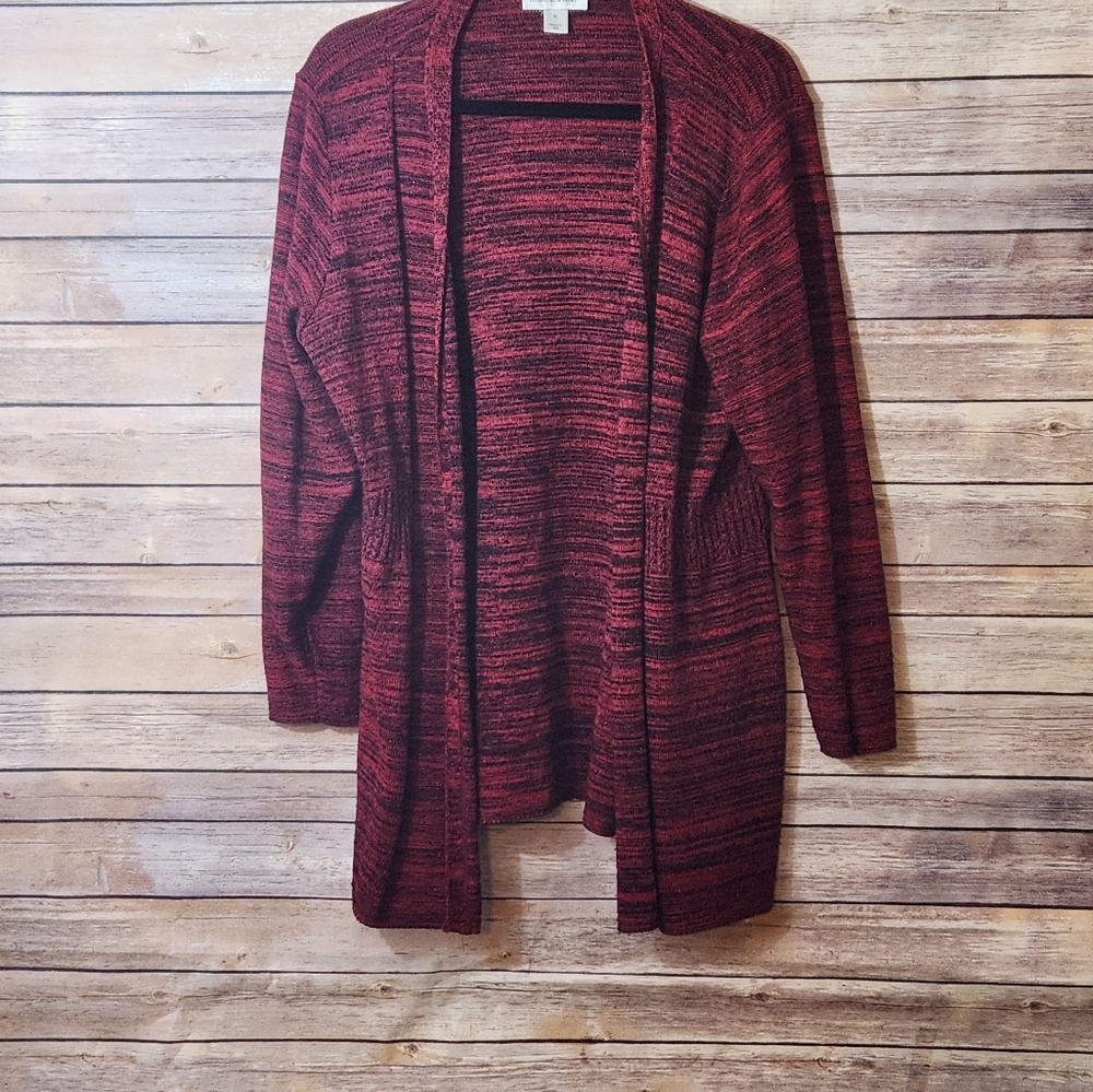 NWOT Red & Black with Sparkles Cardigan